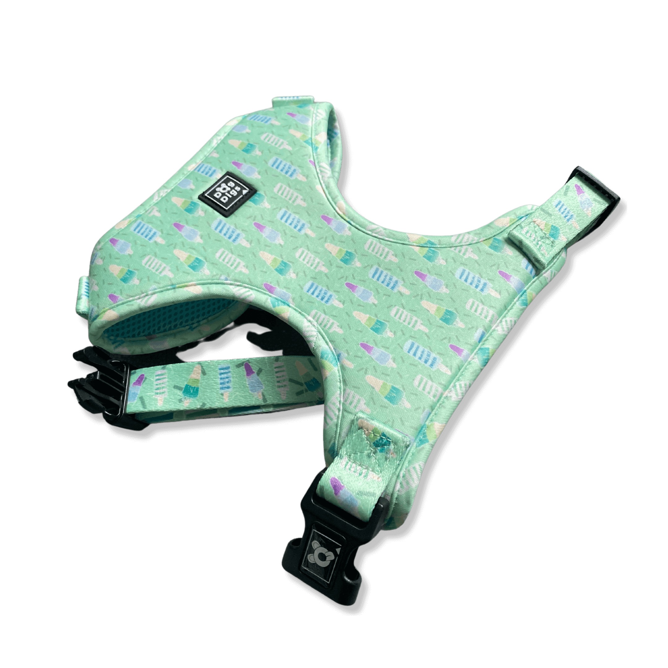Mint Green Ice Lolly pattern dog harness