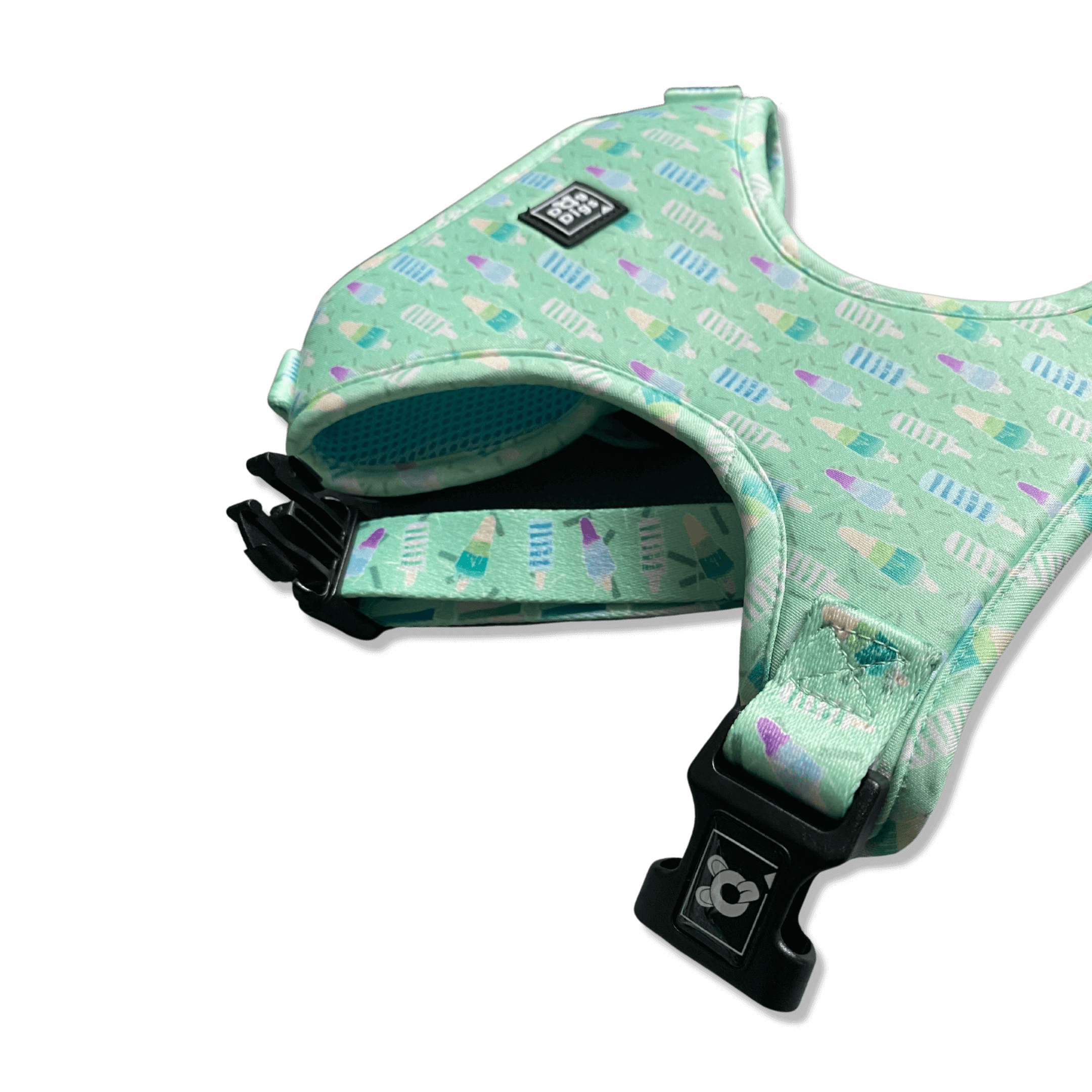 Mint Green Ice Lolly pattern dog harness