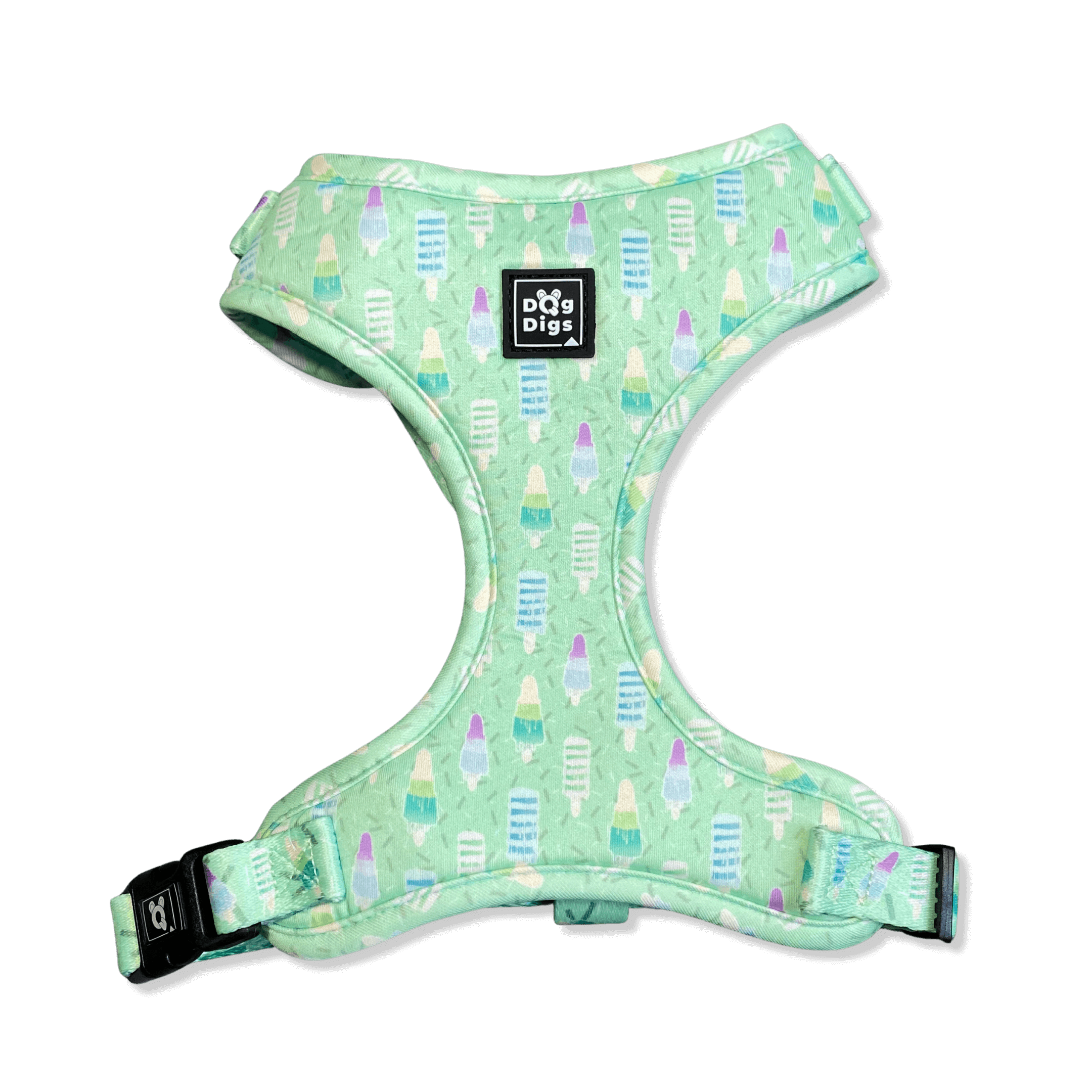 Mint Green Ice Lolly pattern dog harness