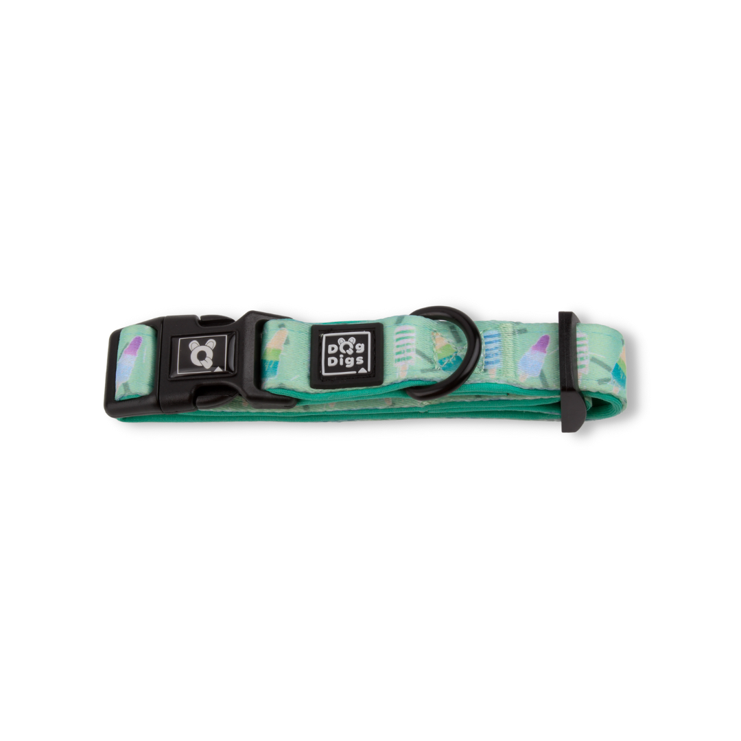Mint green ice lolly pattern dog collar